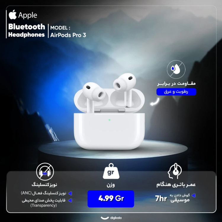 ایرپاد پرو 3 USA درجه یک یک سال گارانتی طلایی {نسخه anc دار }