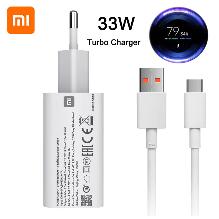 شارژر، کابل شارژ و آداپتور فست شارژ اصلی شیائومی Xiaomi Mi Note 10