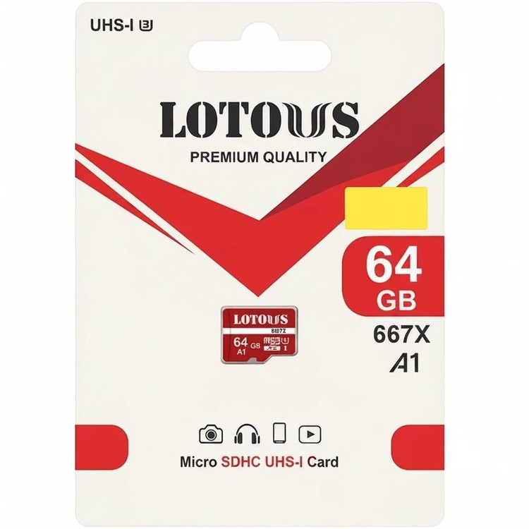 کارت حافظه microSDHC لوتوس استاندارد U3 A1 مدل 667X ظرفیت ۶۴ گیگابایت