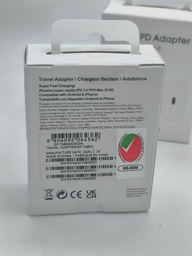 شارژر سامسونگ مدل EP-T2510 25W سه پین اصل